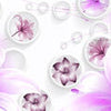 Fototapete violett Blumen 3D Kreise Abstrakt M4410