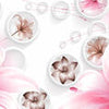 Fototapete rosa Blumen 3D Kreise Abstrakt Ornamente M4411