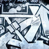 Fototapete Abstrakte Linien Graffiti Blau Grau M4834
