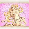 Fototapete Gelb Frau Säulen rosa Edelsteine Wand M5192