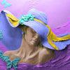 Fototapete Skulptur Frau blau Schmetterlinge türkis M5276
