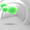 Fototapete weiss Korridor 3D hell grün Kugeln M5358