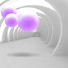 Fototapete weiss Korridor 3D lila Kugeln M5365