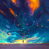 Fototapete Gemälde Mensch mit Luftballons M5991