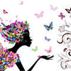 Fototapete Elfe Silhouette Blumen Schmetterlinge M6593