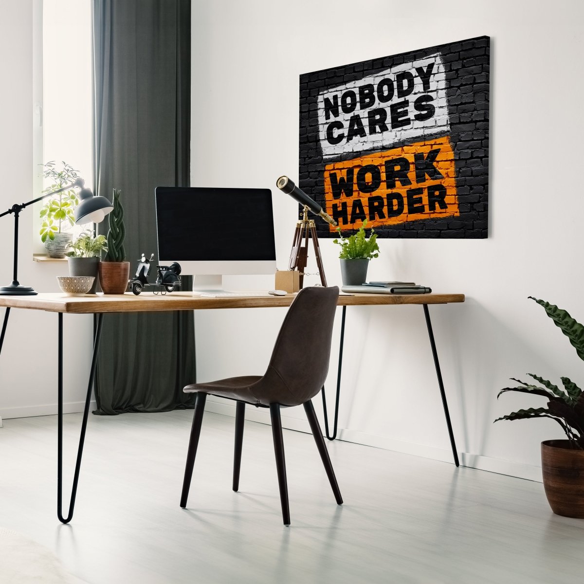 Leinwandbild Motivation, Querformat, Nobody Cares Work Harder M0002 kaufen - Bild 3