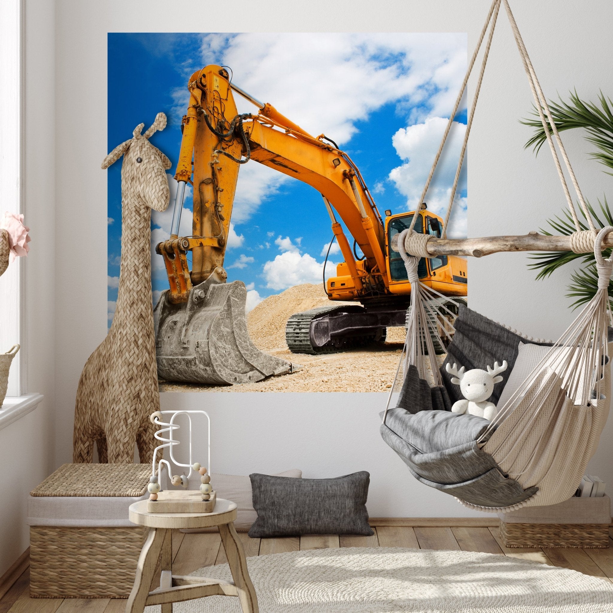 Quadratische Fototapete gelber Bagger M0002 - Bild 3 Quadratische Fototapete gelber Bagger M0002 - Bild 3