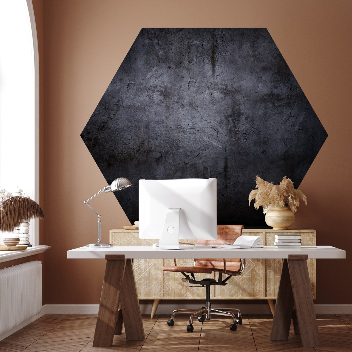 Hexagon-Fototapete dunkle Steinwand M0003 - Bild 1 Hexagon-Fototapete dunkle Steinwand M0003 - Bild 1