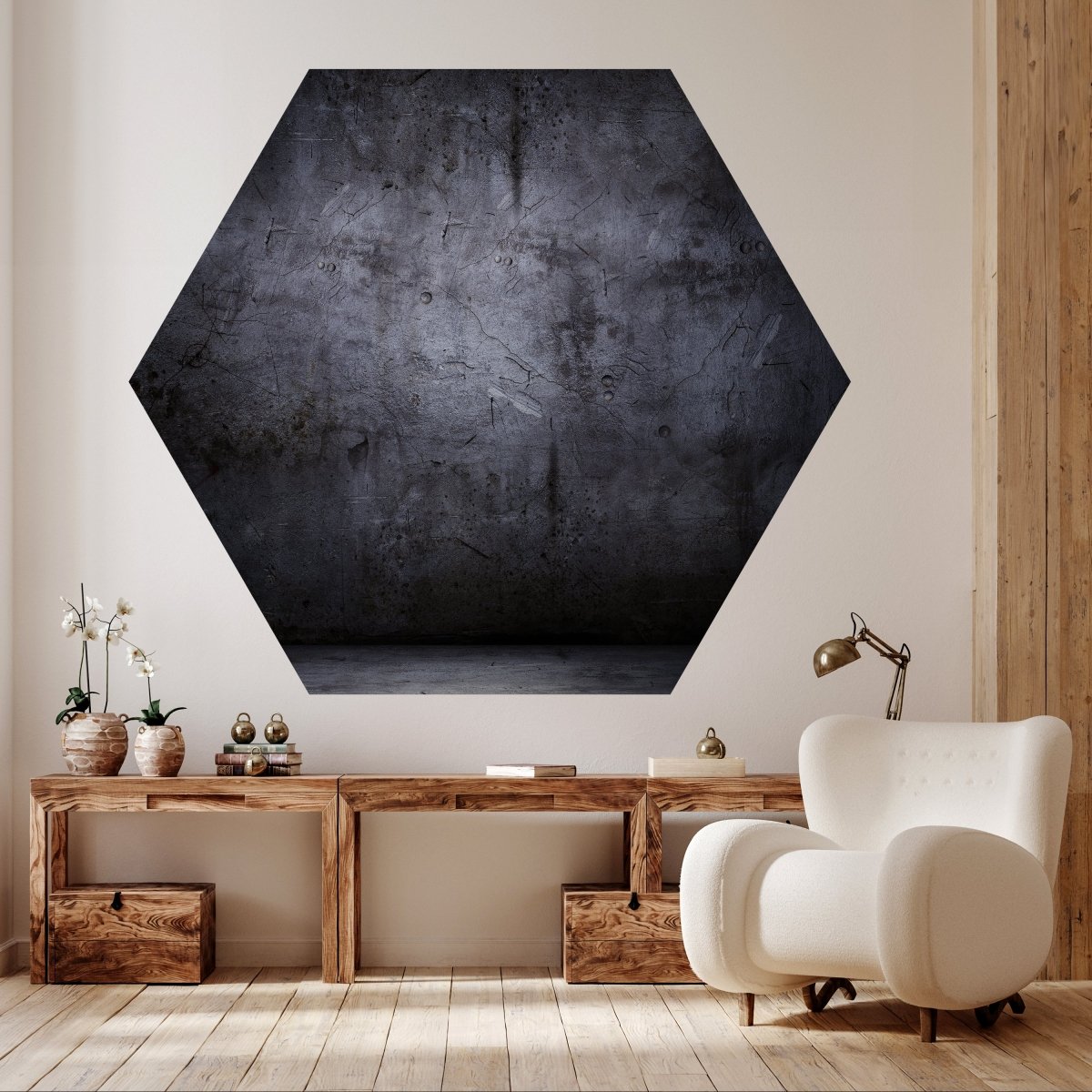 Hexagon-Fototapete dunkle Steinwand M0003 - Bild 2 Hexagon-Fototapete dunkle Steinwand M0003 - Bild 2