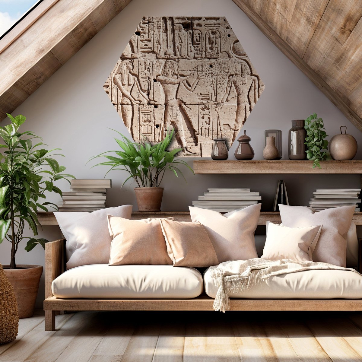 Hexagon-Fototapete Wand mit Hieroglyphen M0004 - Bild 2 Hexagon-Fototapete Wand mit Hieroglyphen M0004 - Bild 2