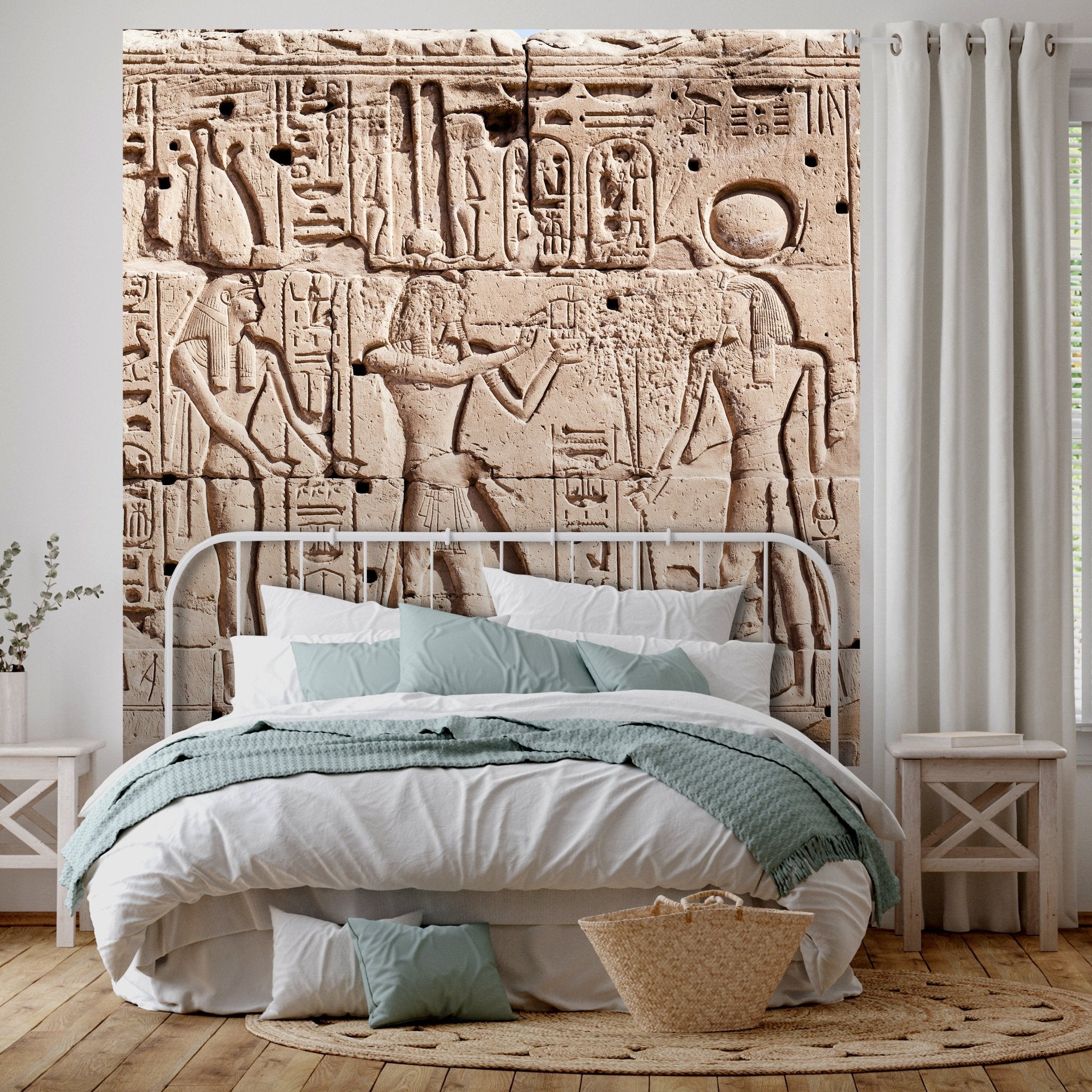 Quadratische Fototapete Wand mit Hieroglyphen M0004 - Bild 1 Quadratische Fototapete Wand mit Hieroglyphen M0004 - Bild 1