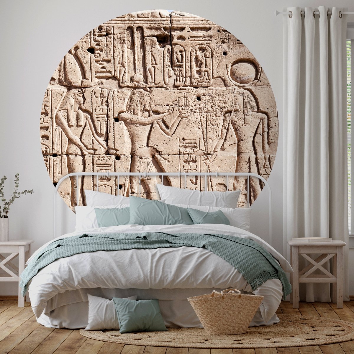 Runde Fototapete Wand mit Hieroglyphen M0004 - Bild 1