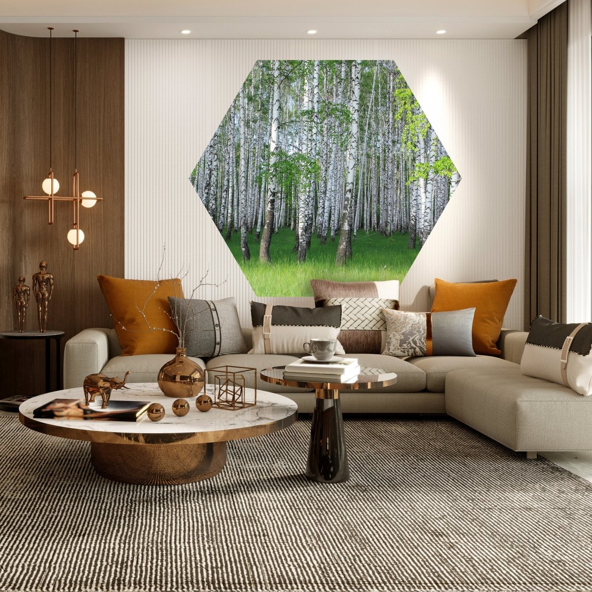 Hexagon-Fototapete Birkenhain im Frühling M0005 - Bild 3 Hexagon-Fototapete Birkenhain im Frühling M0005 - Bild 3