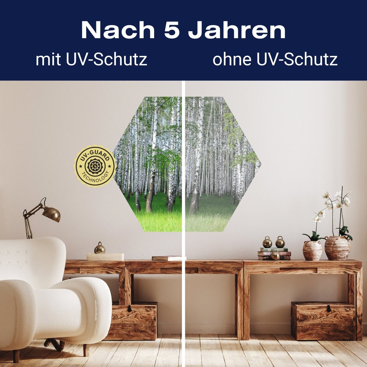 Hexagon-Fototapete Birkenhain im Frühling M0005 - Bild 9 Hexagon-Fototapete Birkenhain im Frühling M0005 - Bild 9