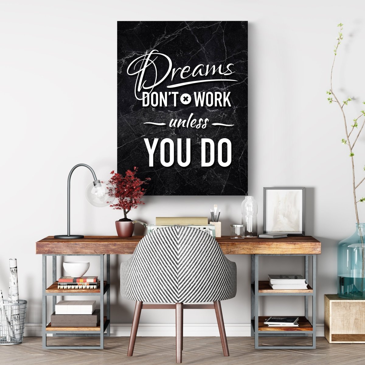 Leinwandbild Motivation, Hochformat, Dreams dont work M0006 kaufen - Bild 3