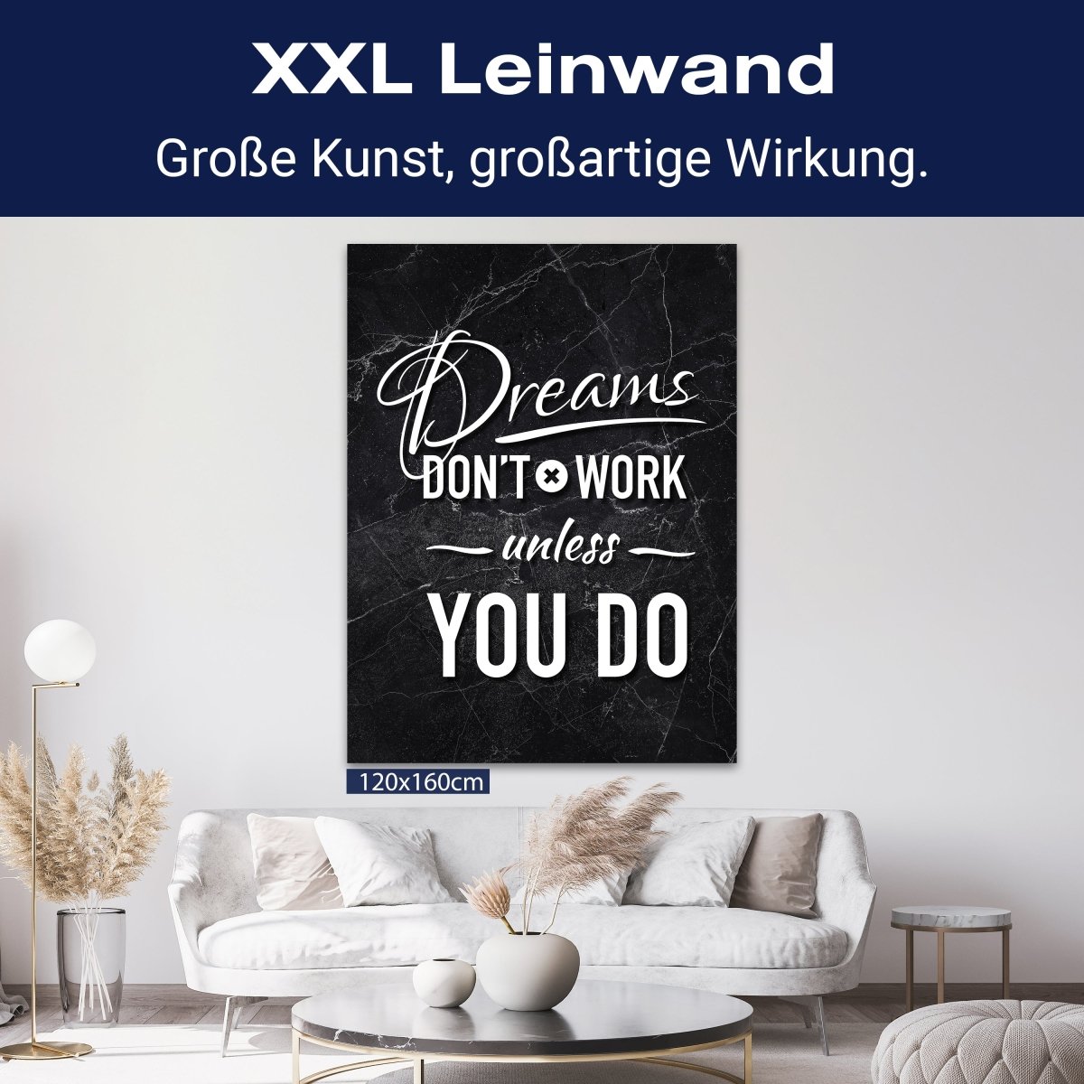 Leinwandbild Motivation, Hochformat, Dreams dont work M0006 kaufen - Bild 9 Leinwandbild Motivation, Hochformat, Dreams dont work M0006 kaufen - Bild 9