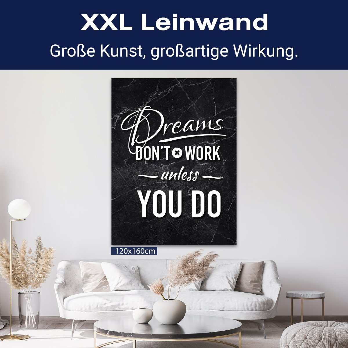 Leinwandbild Motivation, Hochformat, Dreams dont work M0006 kaufen - Bild 9