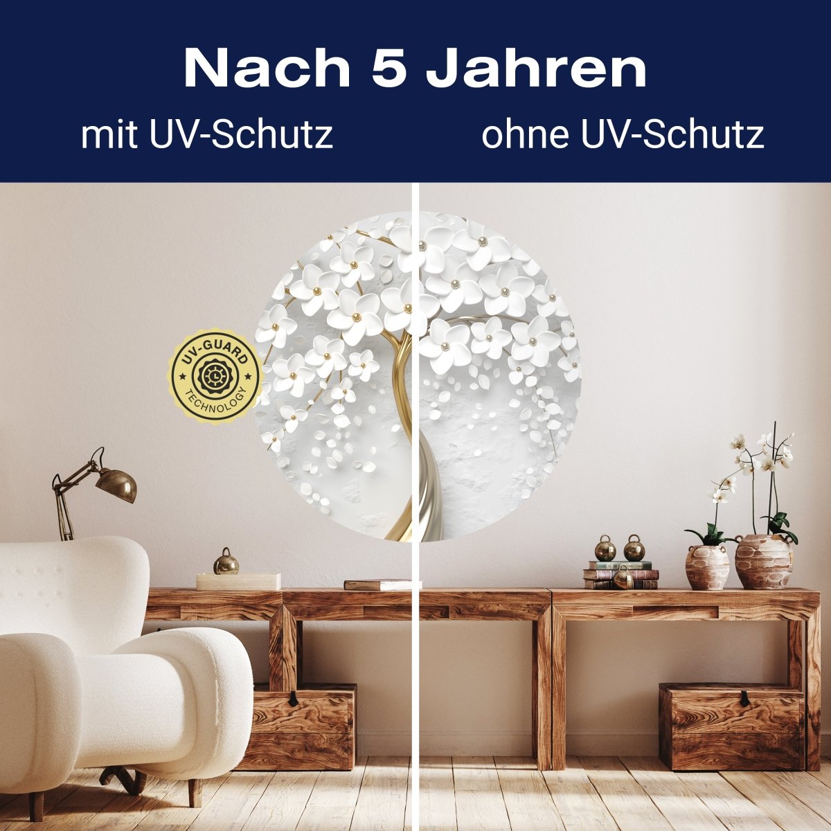 Runde Fototapete Baum mit Blüten M0007 - Bild 9 Runde Fototapete Baum mit Blüten M0007 - Bild 9