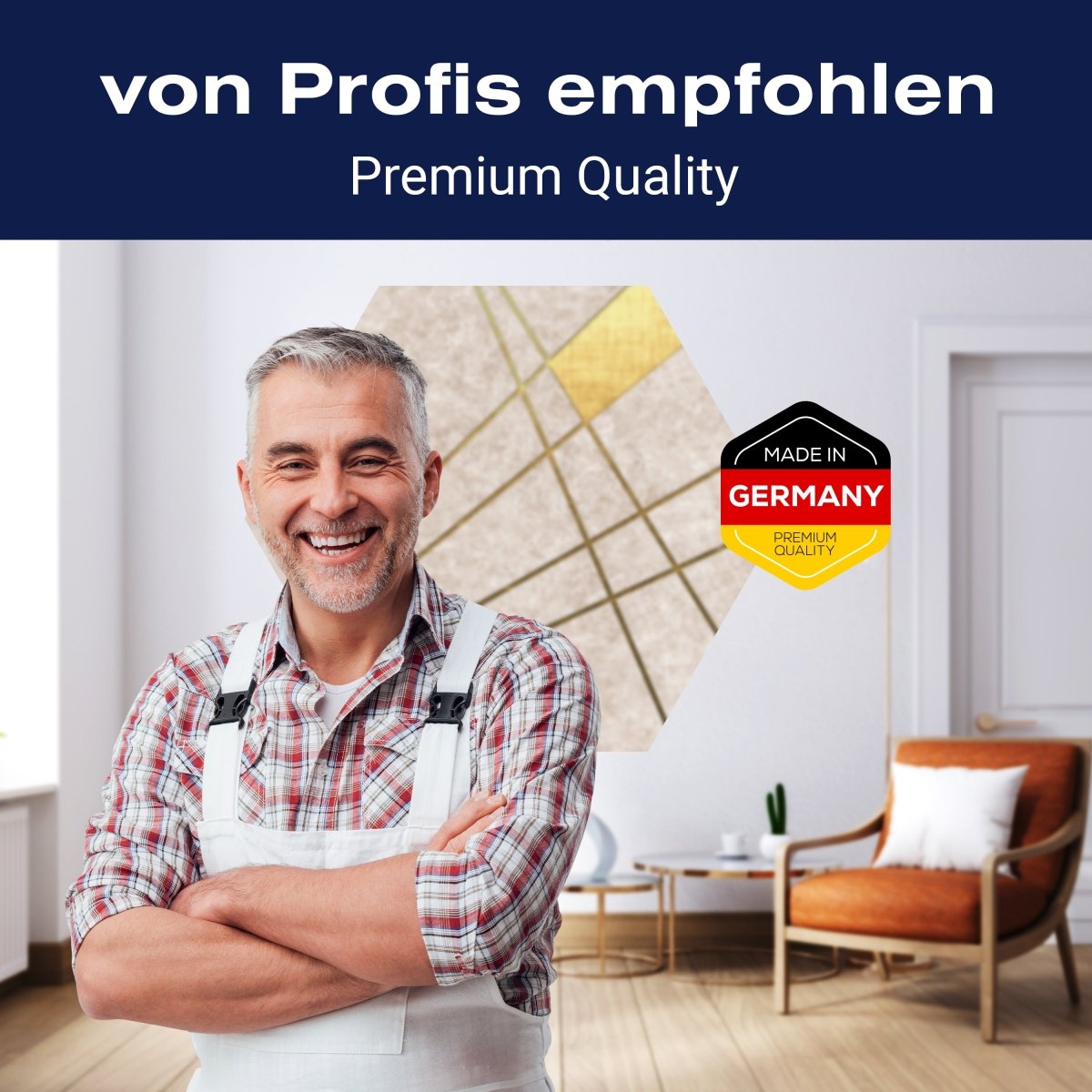 Hexagon-Fototapete Abstrakte goldene Linien M0009 - Bild 5 Hexagon-Fototapete Abstrakte goldene Linien M0009 - Bild 5