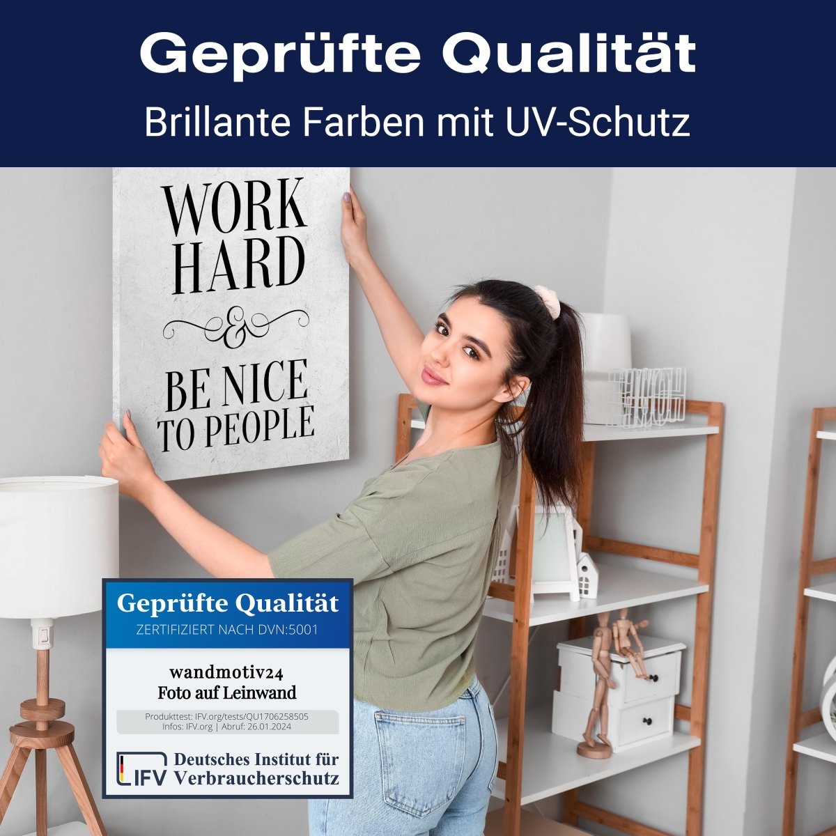 Leinwandbild Motivation, Hochformat, Be nice to People M0009 kaufen - Bild 4 Leinwandbild Motivation, Hochformat, Be nice to People M0009 kaufen - Bild 4