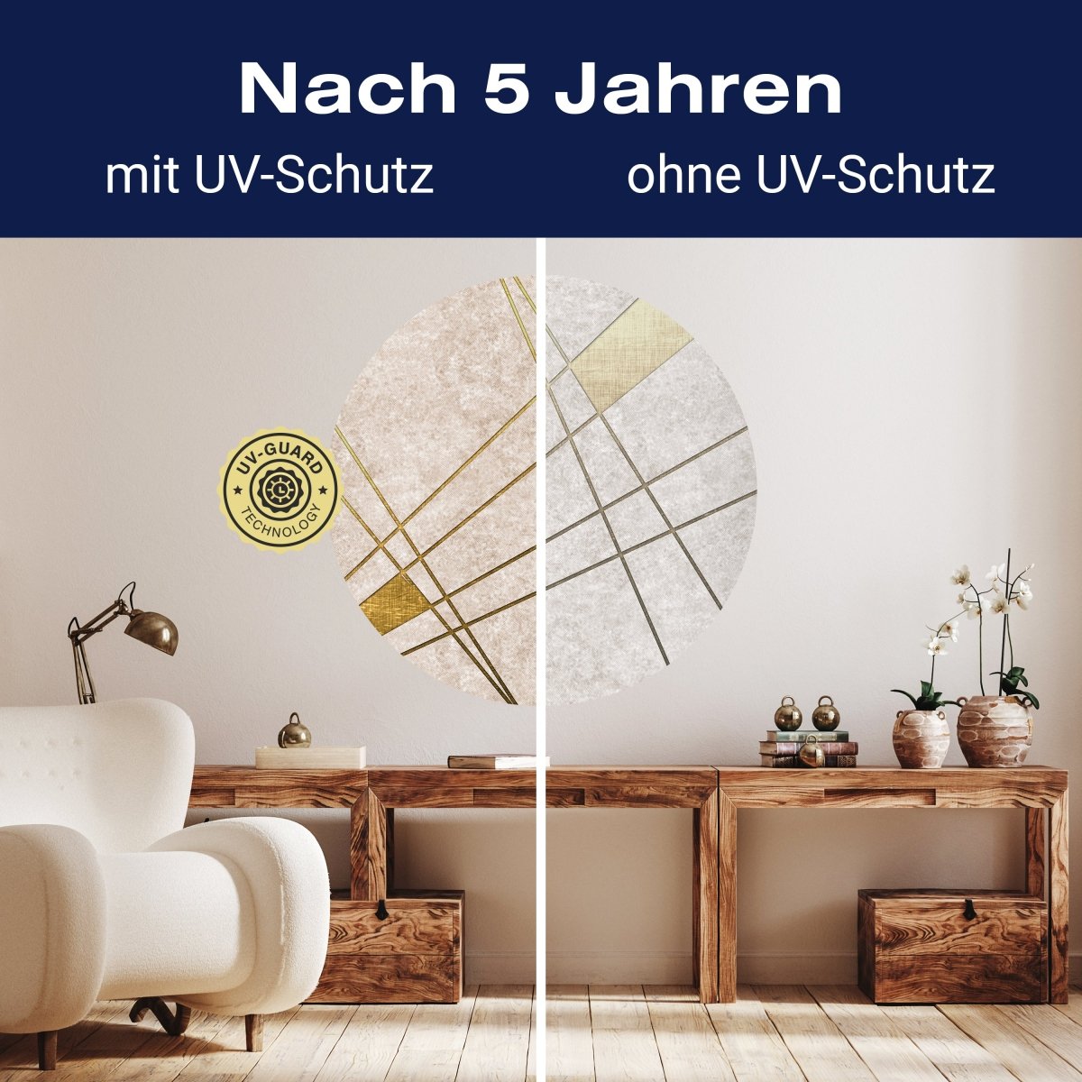 Runde Fototapete Abstrakte goldene Linien M0009 - Bild 9 Runde Fototapete Abstrakte goldene Linien M0009 - Bild 9