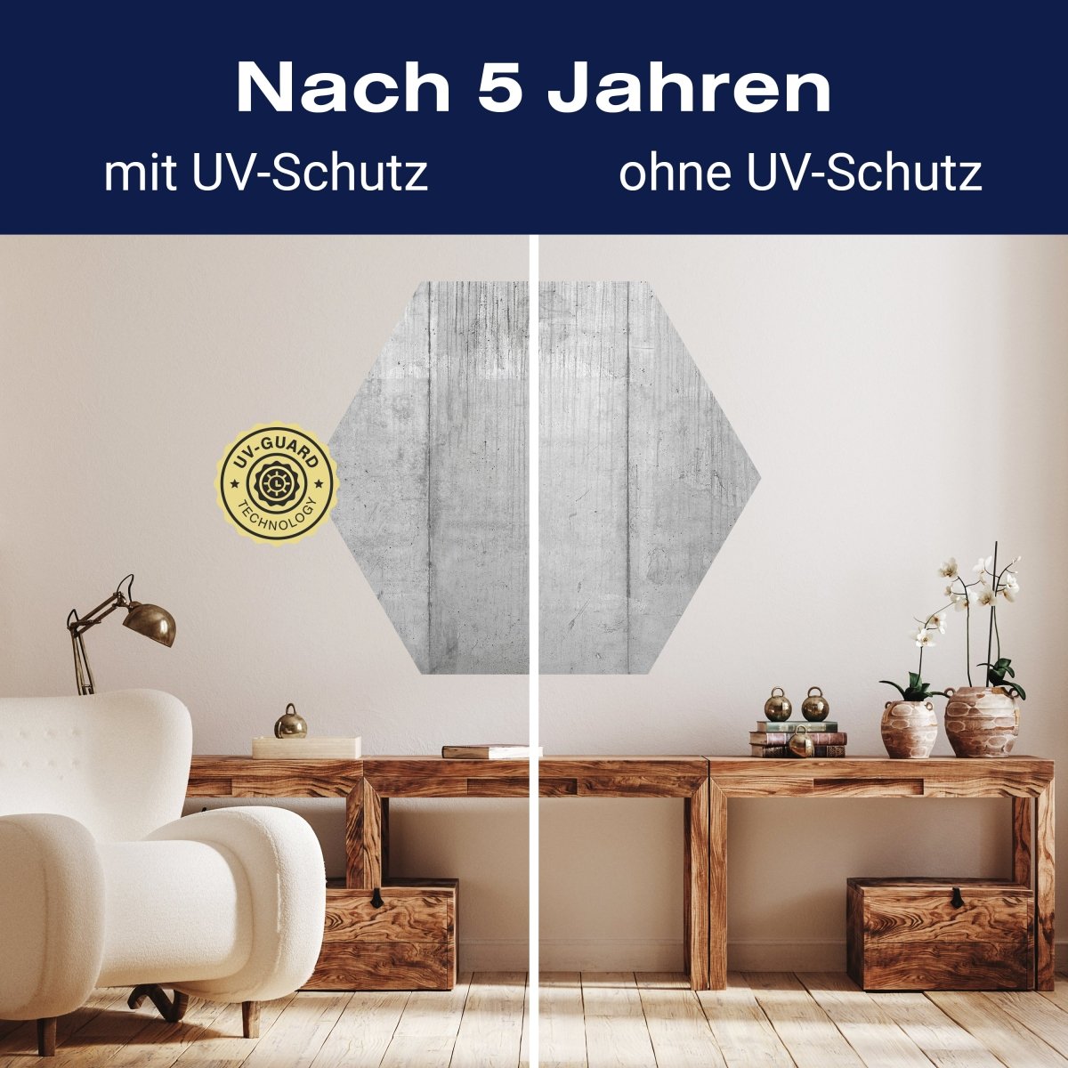 Hexagon-Fototapete graue Betonwand M0012 - Bild 9 Hexagon-Fototapete graue Betonwand M0012 - Bild 9