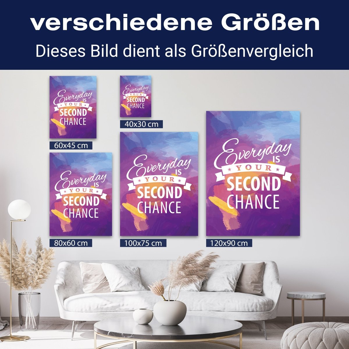 Leinwandbild Motivation, Hochformat, second chance M0014 kaufen - Bild 8 Leinwandbild Motivation, Hochformat, second chance M0014 kaufen - Bild 8
