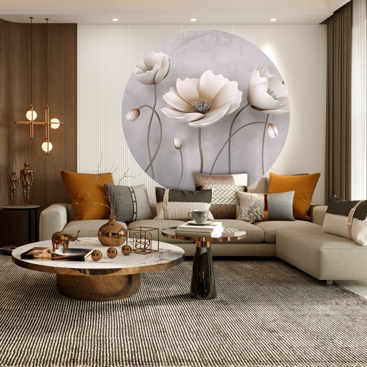 Runde Fototapete Betonwand mit Blumen M0014 - Bild 3 Runde Fototapete Betonwand mit Blumen M0014 - Bild 3