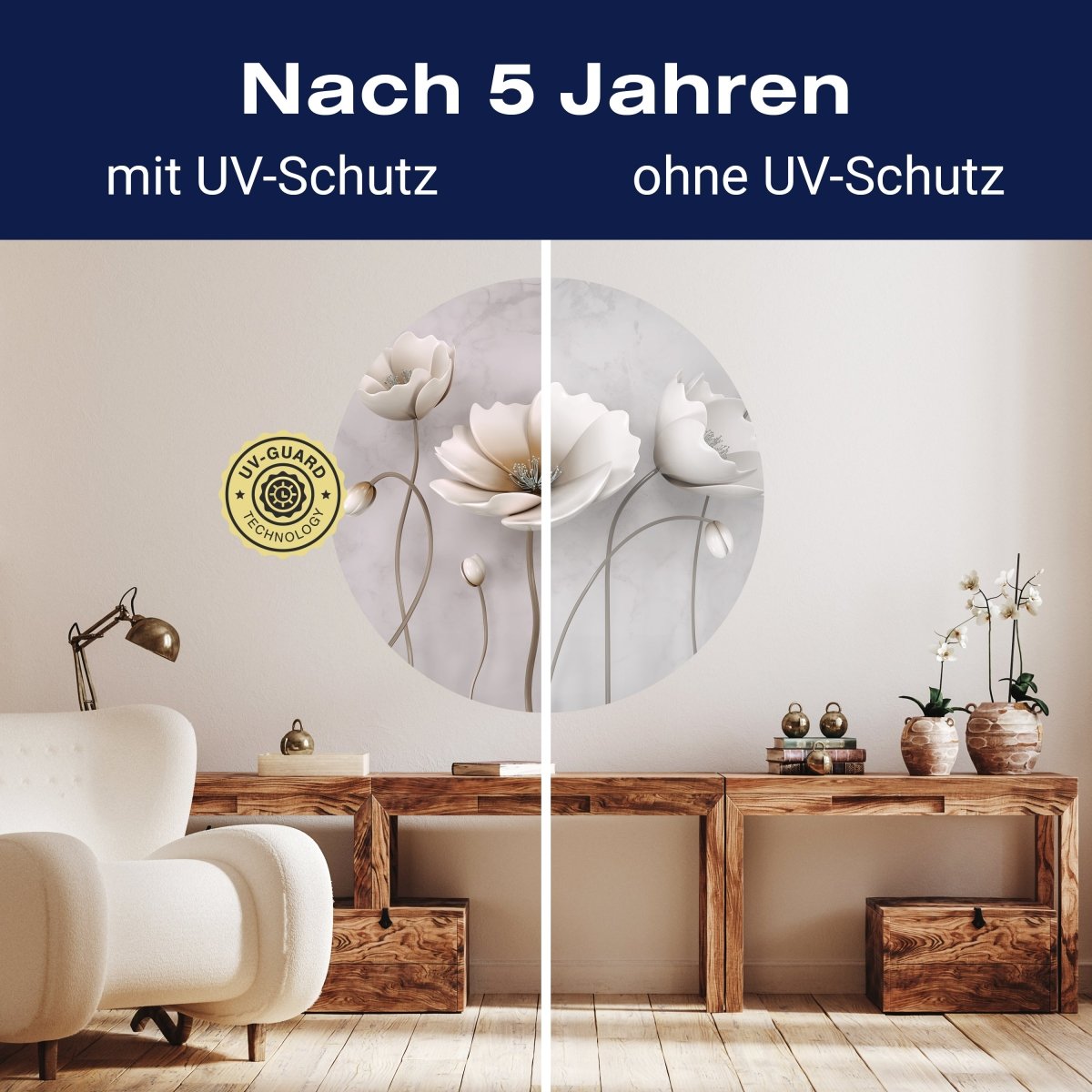 Runde Fototapete Betonwand mit Blumen M0014 - Bild 9 Runde Fototapete Betonwand mit Blumen M0014 - Bild 9