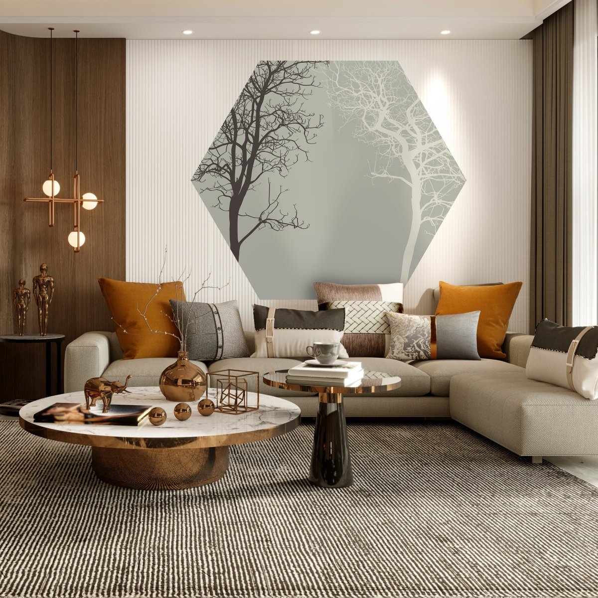 Hexagon-Fototapete Silhouetten von Bäumen M0015 - Bild 3 Hexagon-Fototapete Silhouetten von Bäumen M0015 - Bild 3