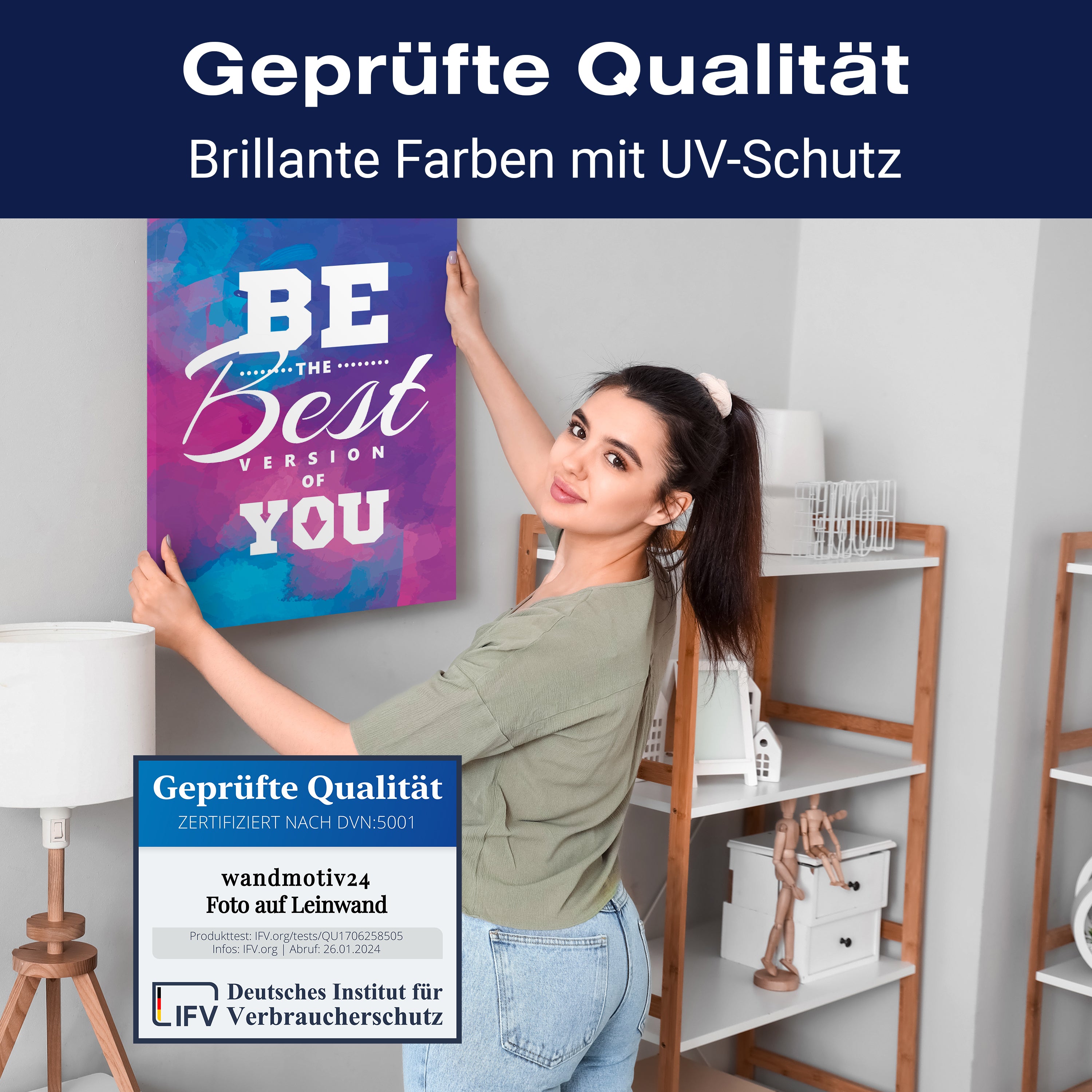 Leinwandbild Motivation, Hochformat, be the best version M0015 kaufen - Bild 4