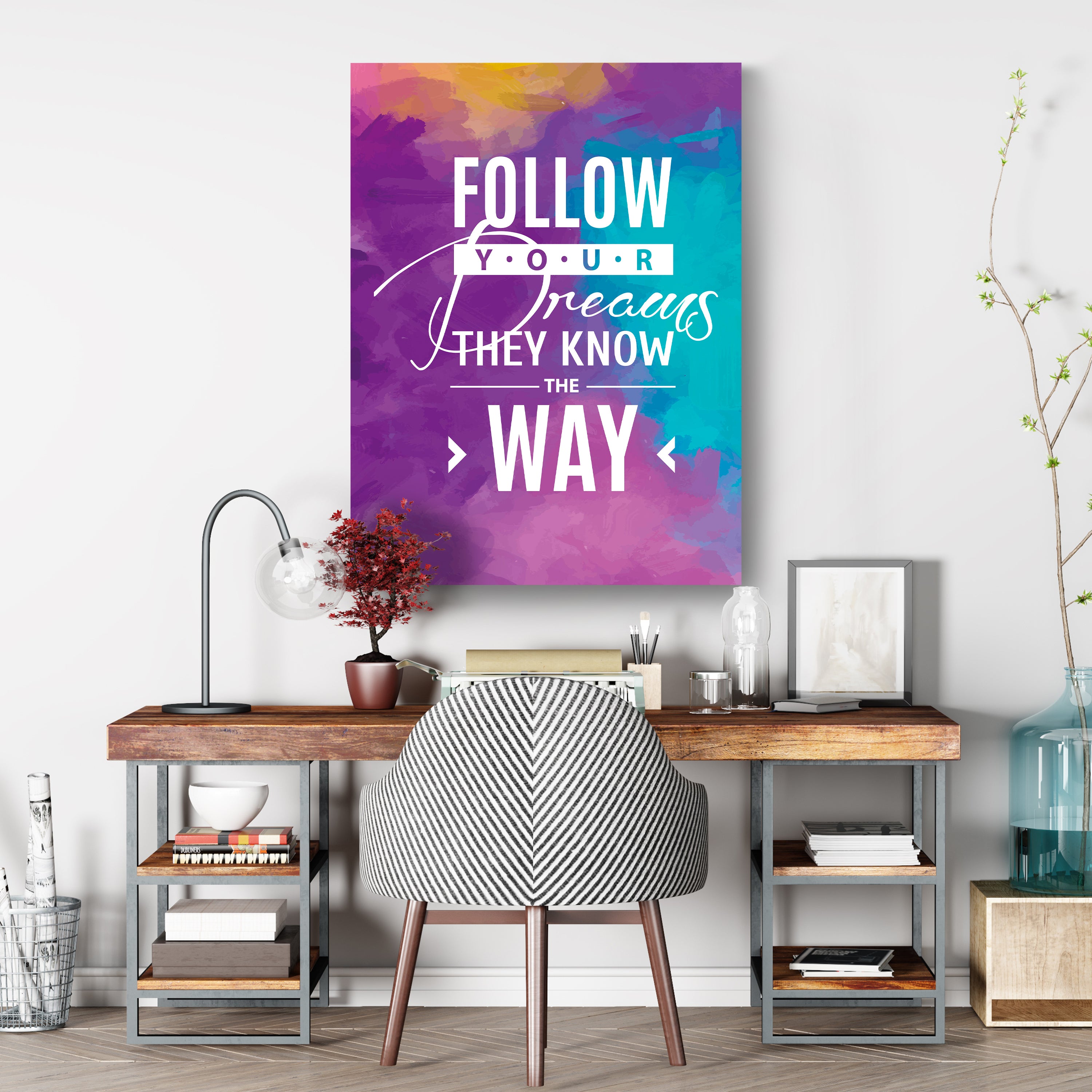 Leinwandbild Motivation, Hochformat, follow your dreams M0016 kaufen - Bild 3 Leinwandbild Motivation, Hochformat, follow your dreams M0016 kaufen - Bild 3