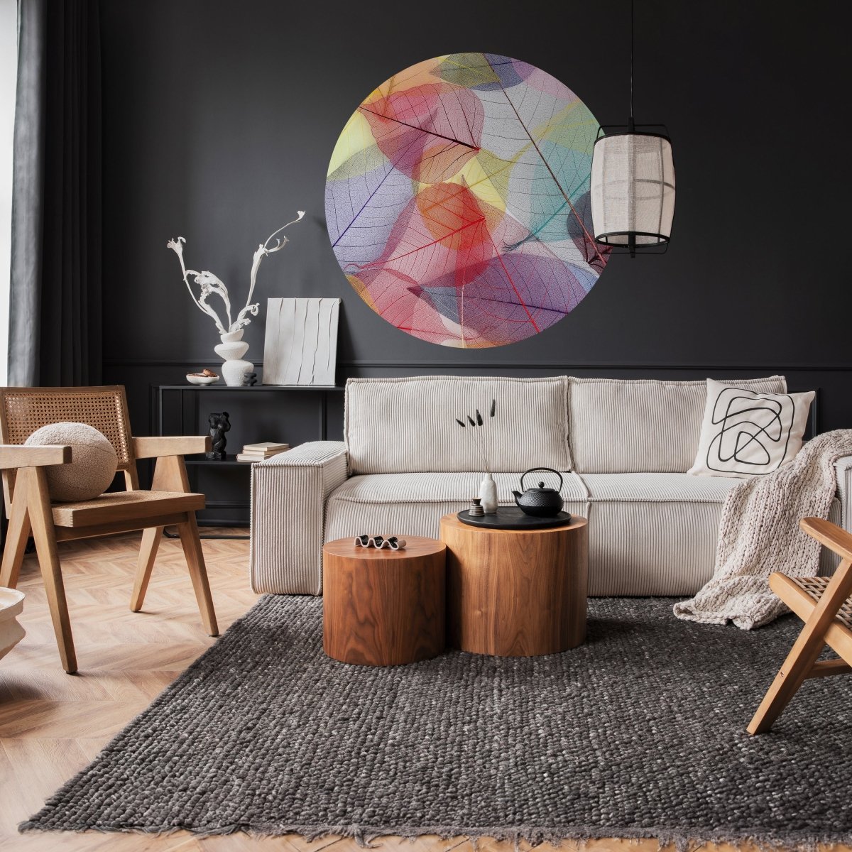 Runde Fototapete bunte Blätter M0016 - Bild 2 Runde Fototapete bunte Blätter M0016 - Bild 2