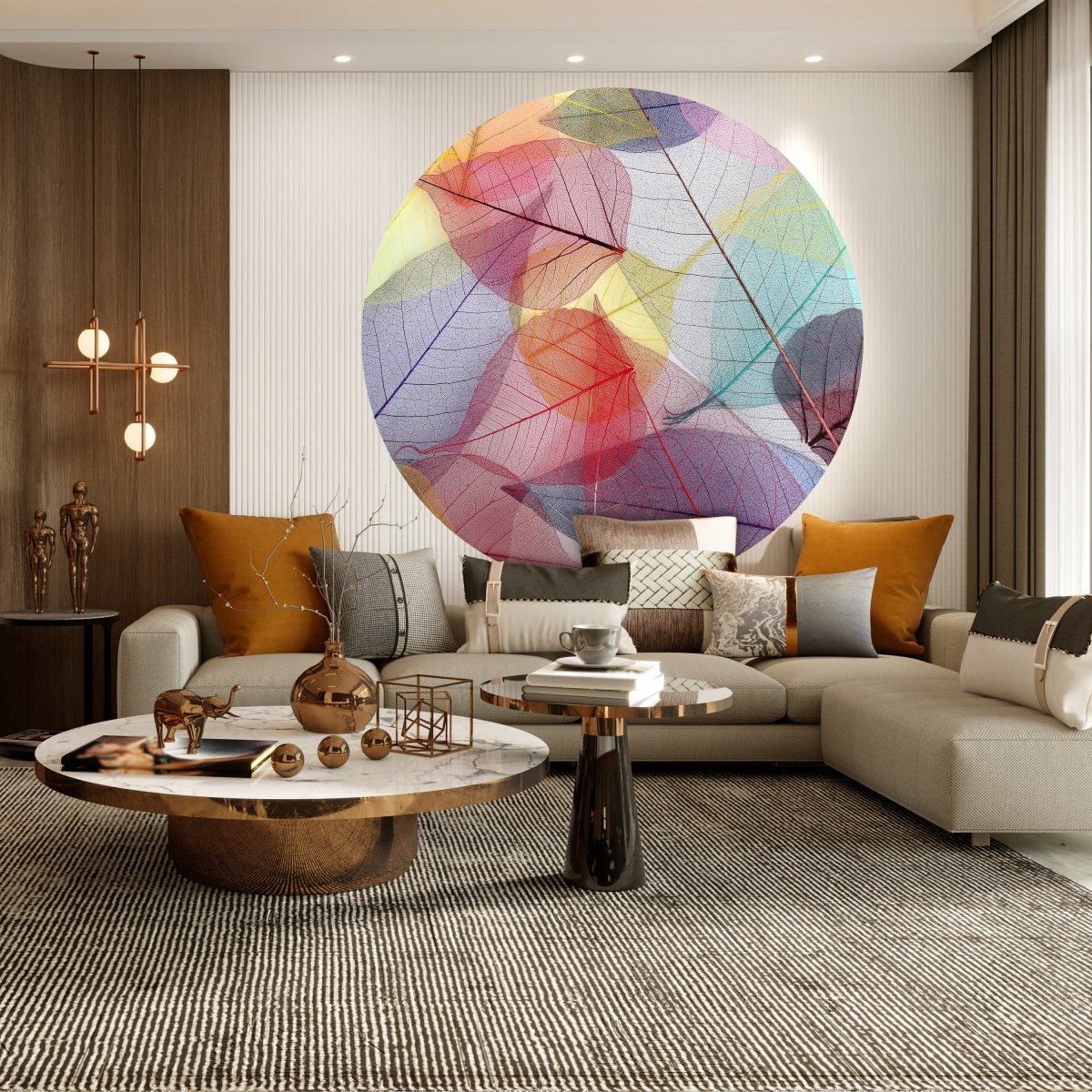 Runde Fototapete bunte Blätter M0016 - Bild 3 Runde Fototapete bunte Blätter M0016 - Bild 3