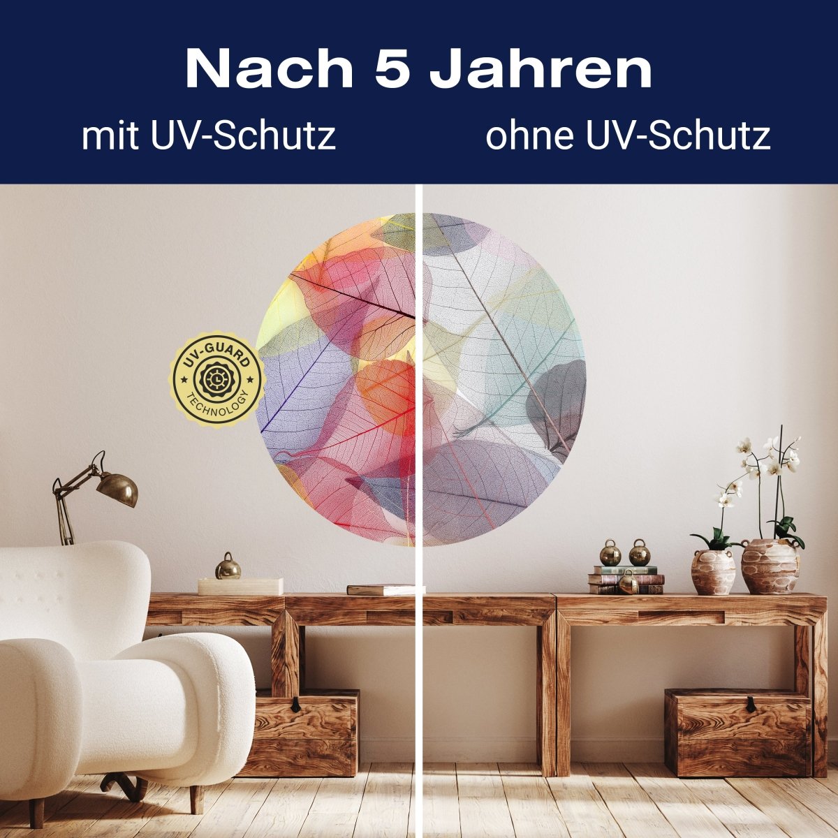 Runde Fototapete bunte Blätter M0016 - Bild 9 Runde Fototapete bunte Blätter M0016 - Bild 9