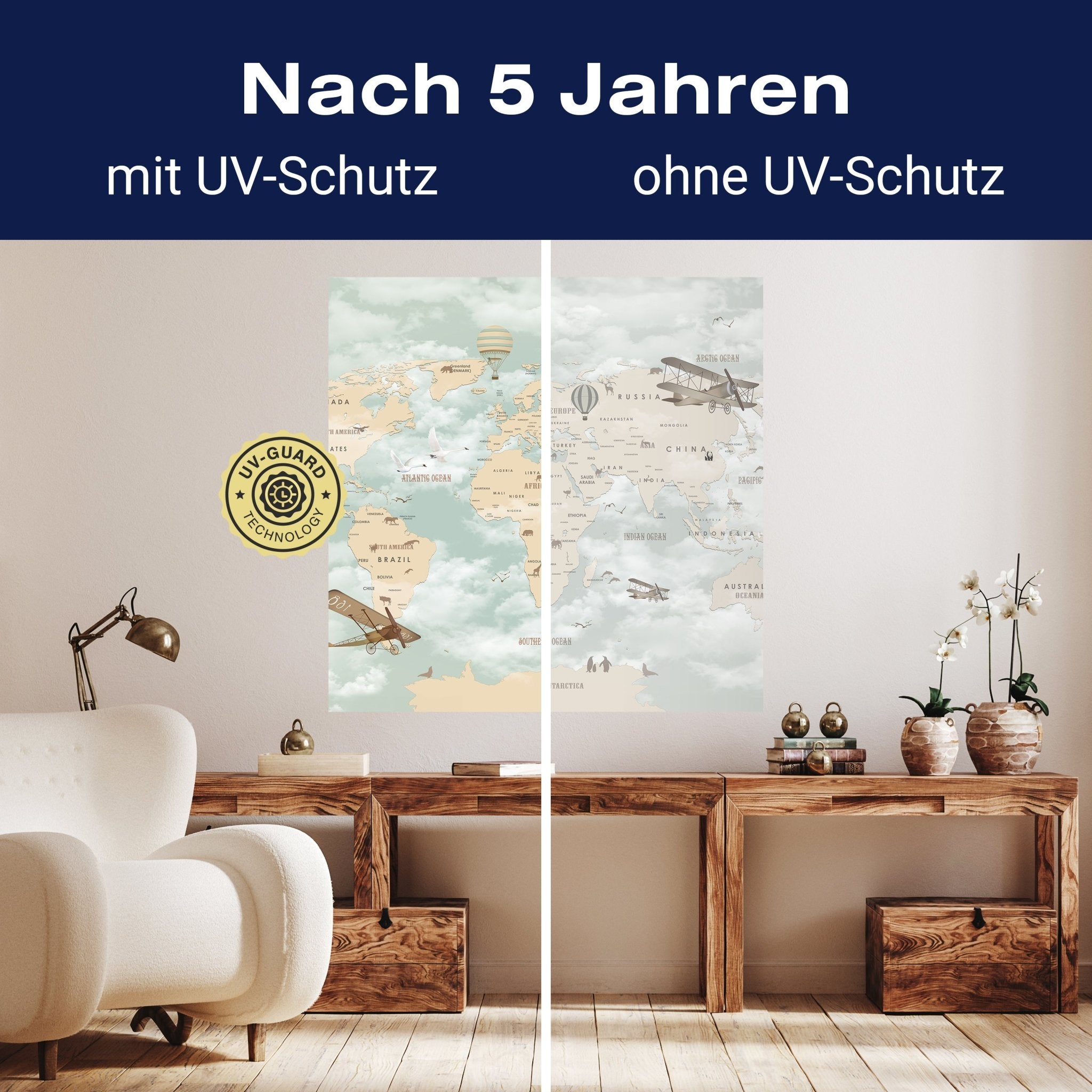 Quadratische Fototapete Weltkarte für Kinder M0017 - Bild 9 Quadratische Fototapete Weltkarte für Kinder M0017 - Bild 9