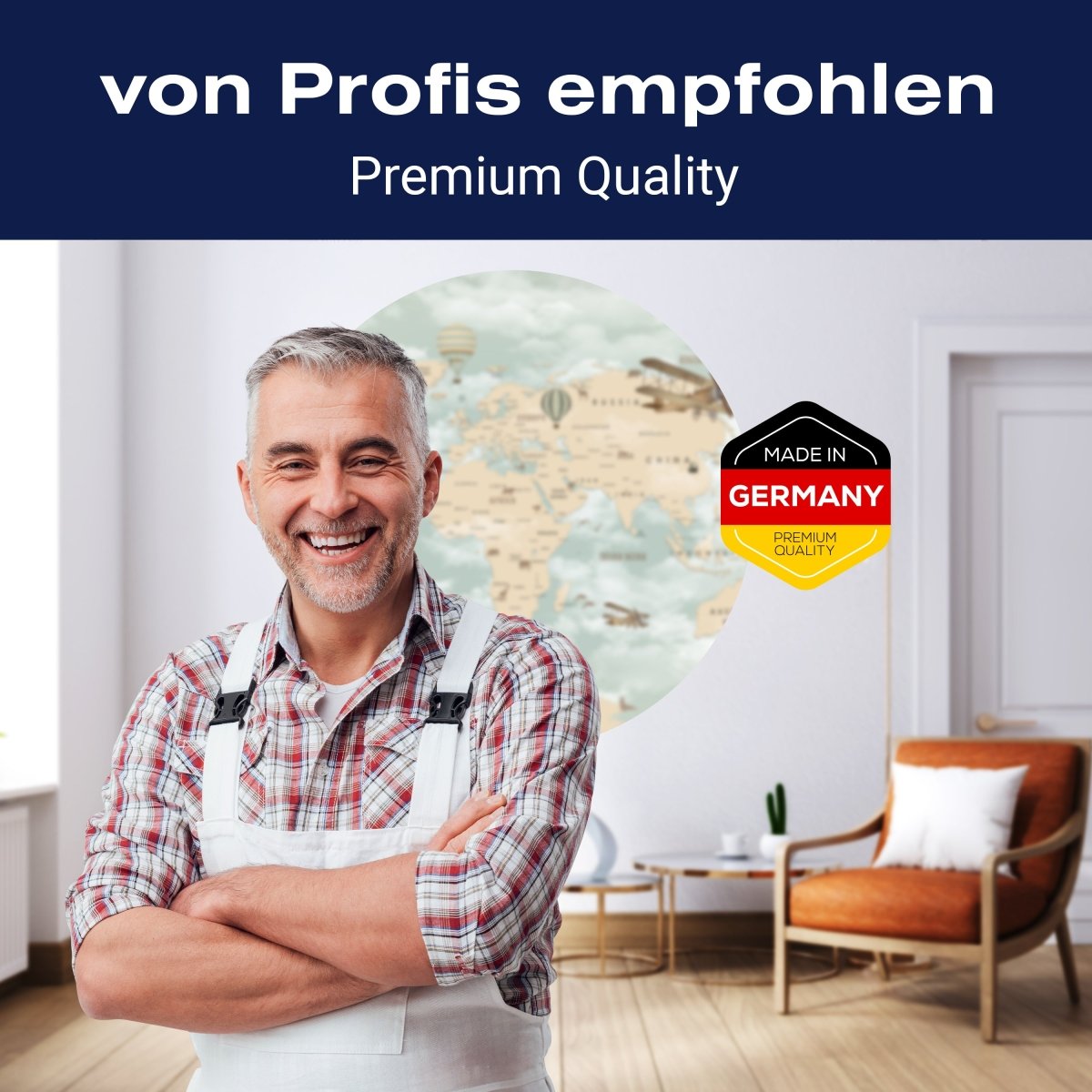 Runde Fototapete Weltkarte für Kinder M0017 - Bild 5 Runde Fototapete Weltkarte für Kinder M0017 - Bild 5