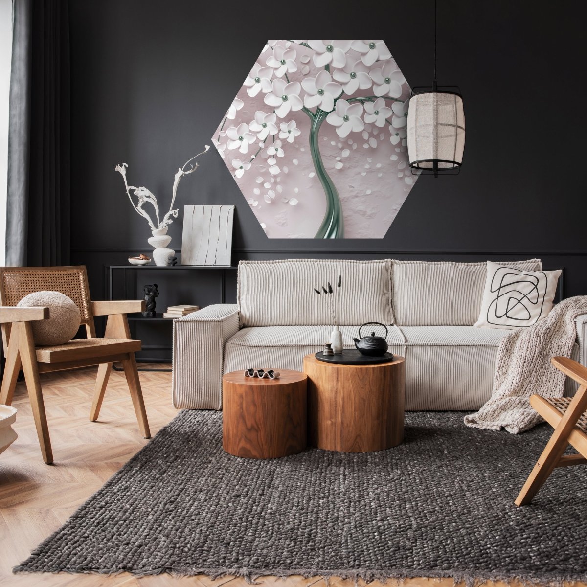 Hexagon-Fototapete Baum mit Blüten M0018 - Bild 2 Hexagon-Fototapete Baum mit Blüten M0018 - Bild 2