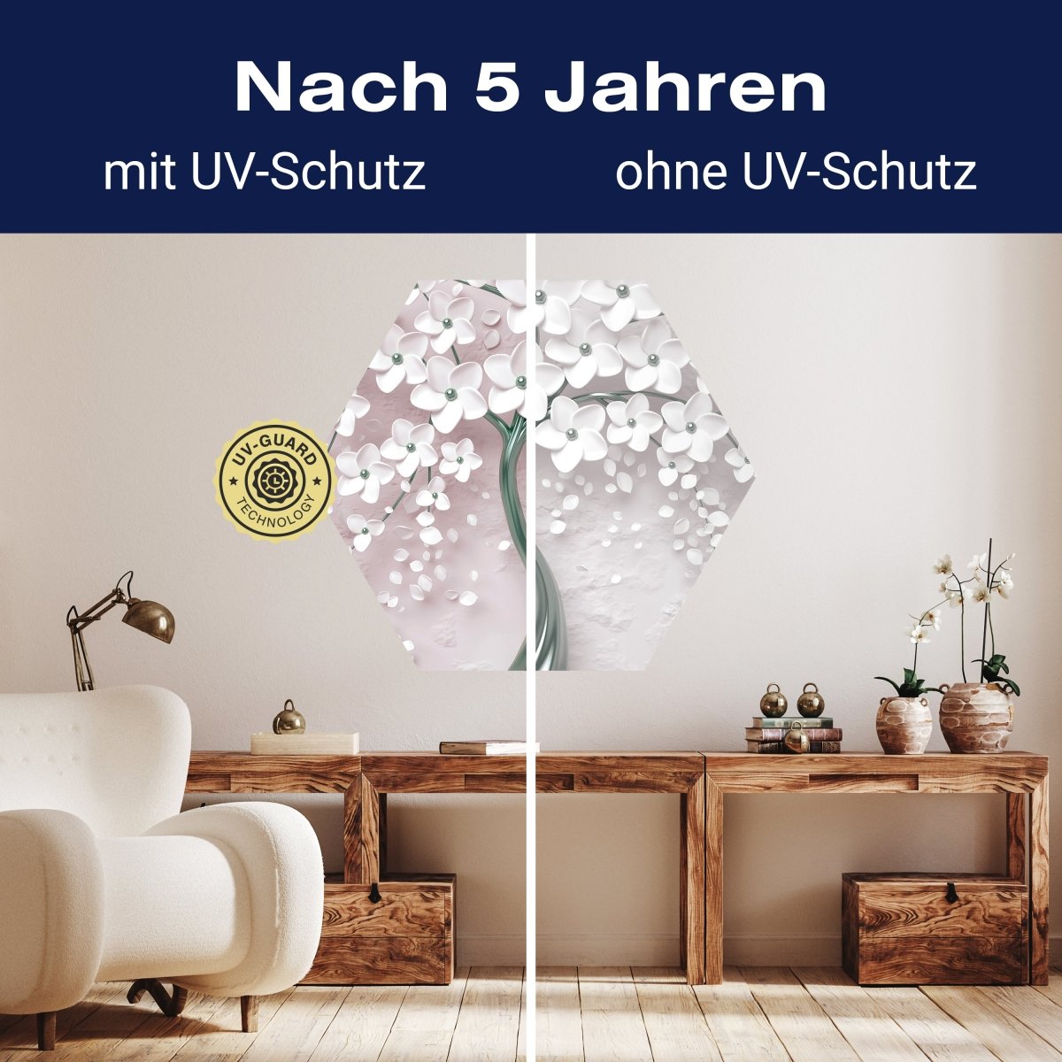 Hexagon-Fototapete Baum mit Blüten M0018 - Bild 9 Hexagon-Fototapete Baum mit Blüten M0018 - Bild 9