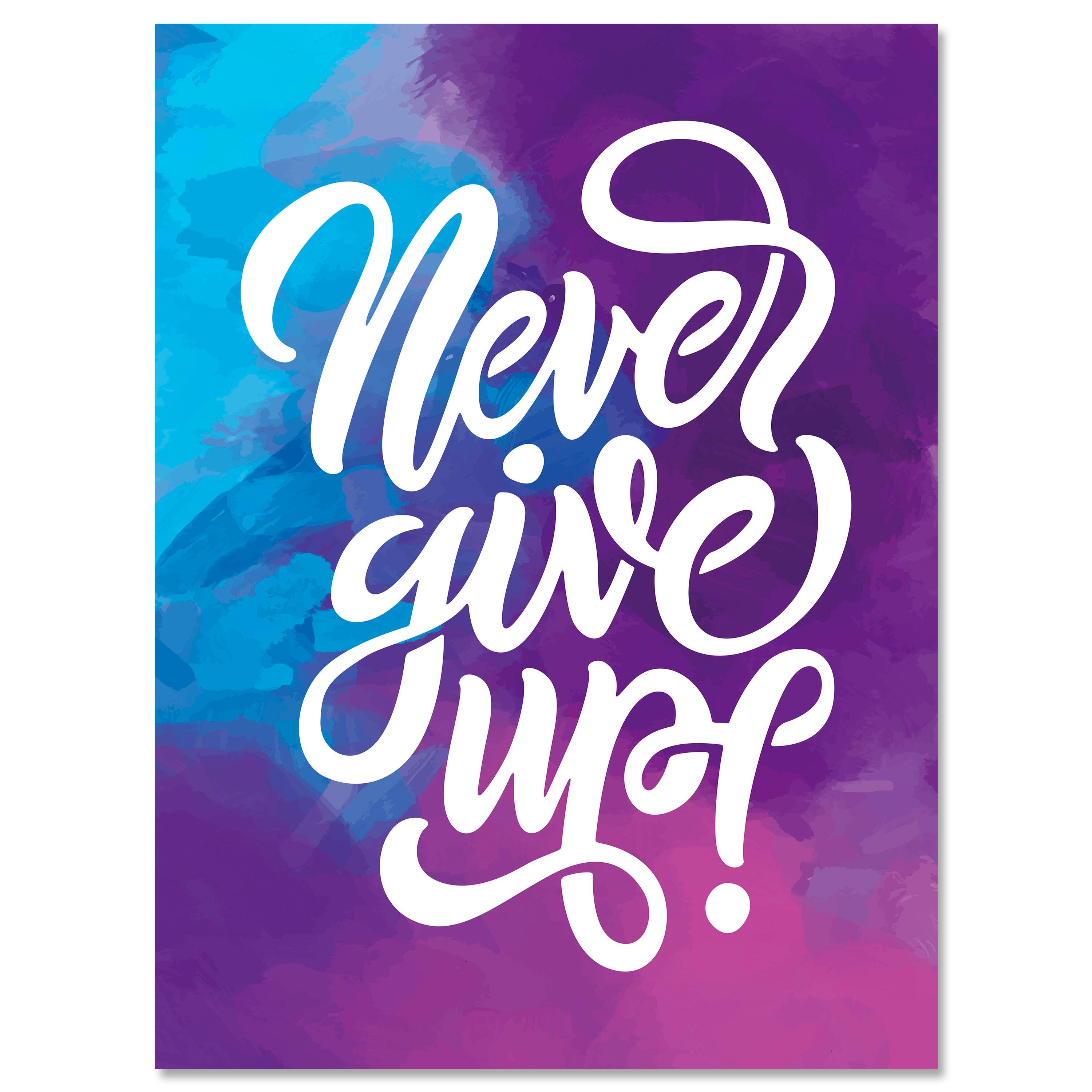 Leinwandbild Motivation, Hochformat, Never give up Aquarell M0018 kaufen - Bild 1