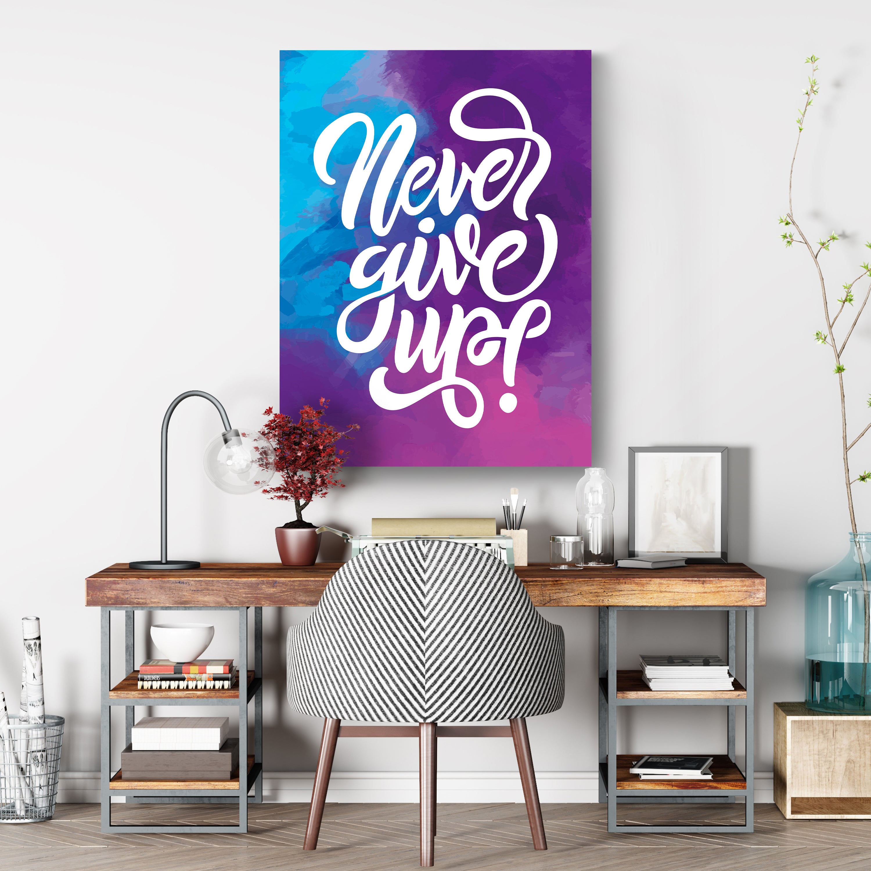 Leinwandbild Motivation, Hochformat, Never give up Aquarell M0018 kaufen - Bild 3 Leinwandbild Motivation, Hochformat, Never give up Aquarell M0018 kaufen - Bild 3