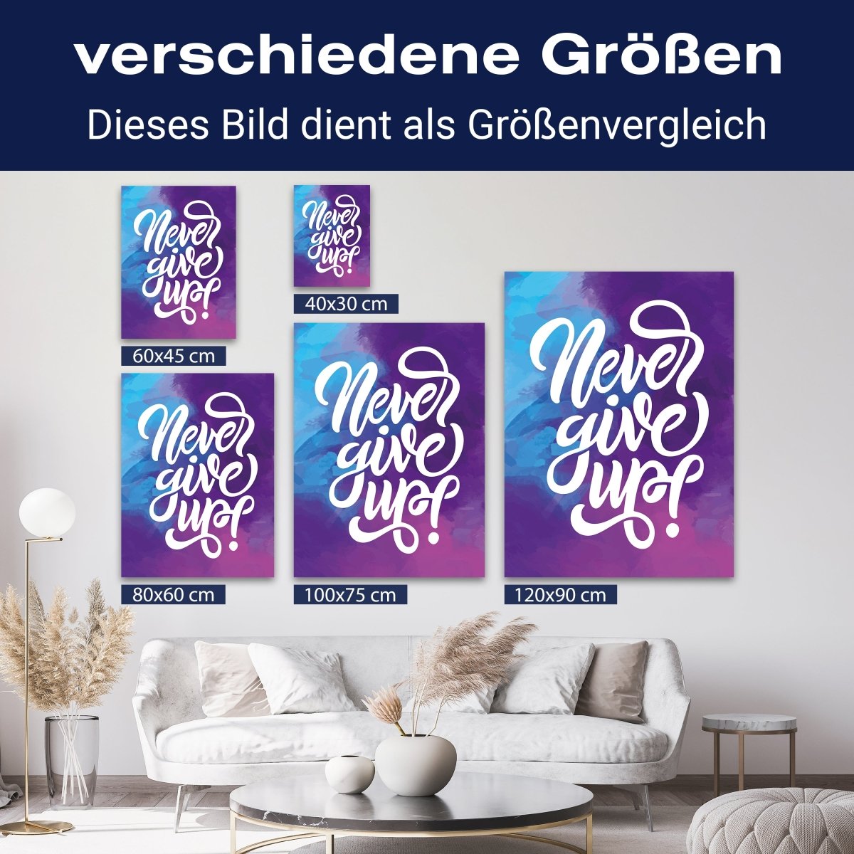 Leinwandbild Motivation, Hochformat, Never give up Aquarell M0018 kaufen - Bild 8 Leinwandbild Motivation, Hochformat, Never give up Aquarell M0018 kaufen - Bild 8