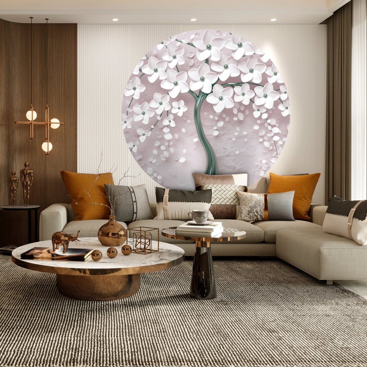 Runde Fototapete Baum mit Blüten M0018 - Bild 3 Runde Fototapete Baum mit Blüten M0018 - Bild 3