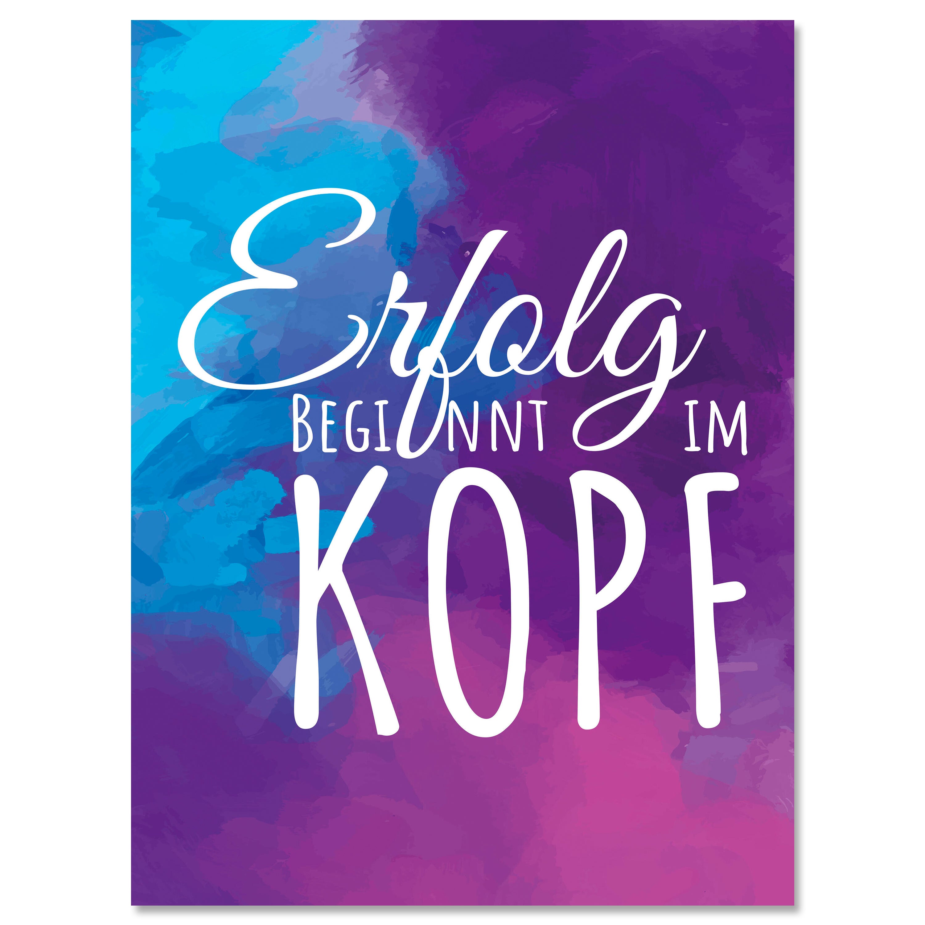 Leinwandbild Motivation, Hochformat, Erfolg beginnt im Kopf Aquarell M0019 kaufen - Bild 1 Leinwandbild Motivation, Hochformat, Erfolg beginnt im Kopf Aquarell M0019 kaufen - Bild 1