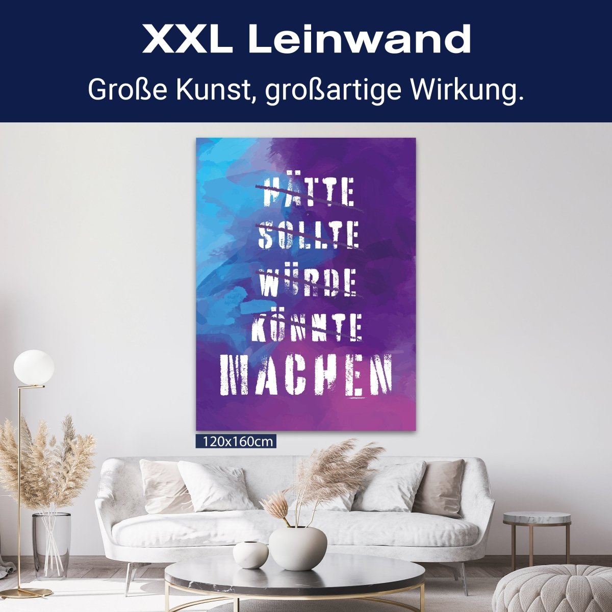 Leinwandbild Motivation, Hochformat, Hätte Könnte Machen Aquarell M0020 kaufen - Bild 9