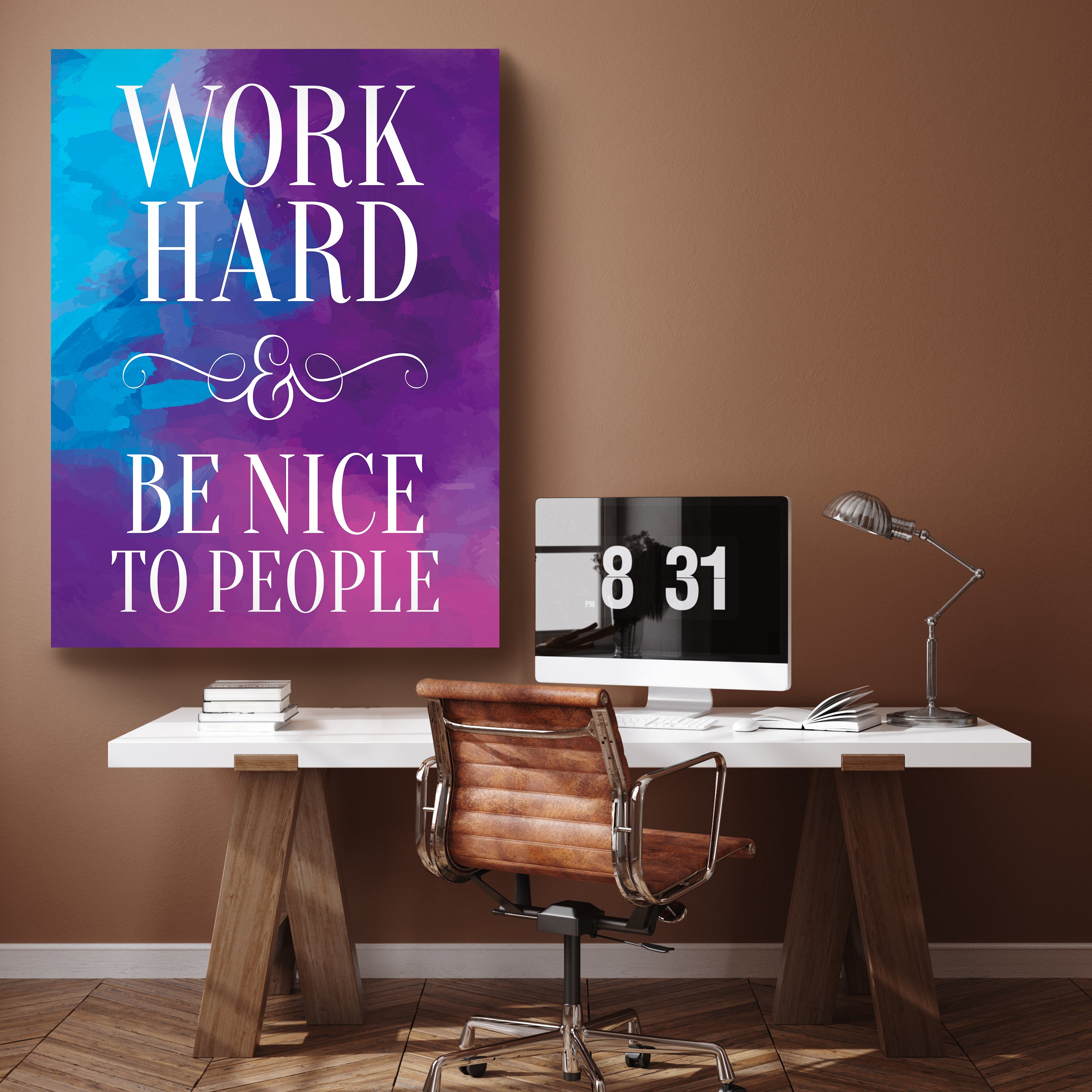 Leinwandbild Motivation, Hochformat, Work Hard Aquarell M0021 kaufen - Bild 2 Leinwandbild Motivation, Hochformat, Work Hard Aquarell M0021 kaufen - Bild 2