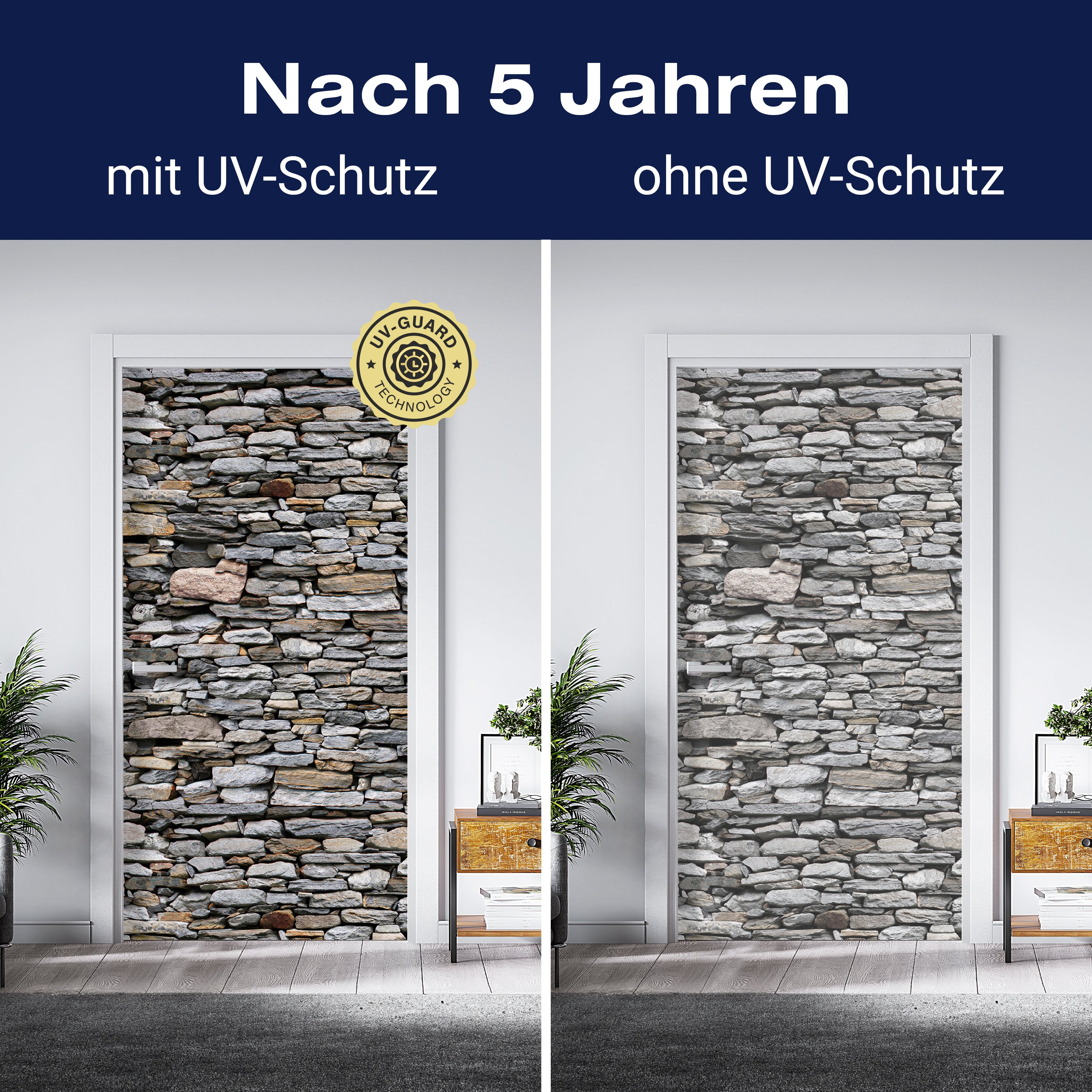 Türtapete Steinmauer Grau M0022 - Bild 4 Türtapete Steinmauer Grau M0022 - Bild 4