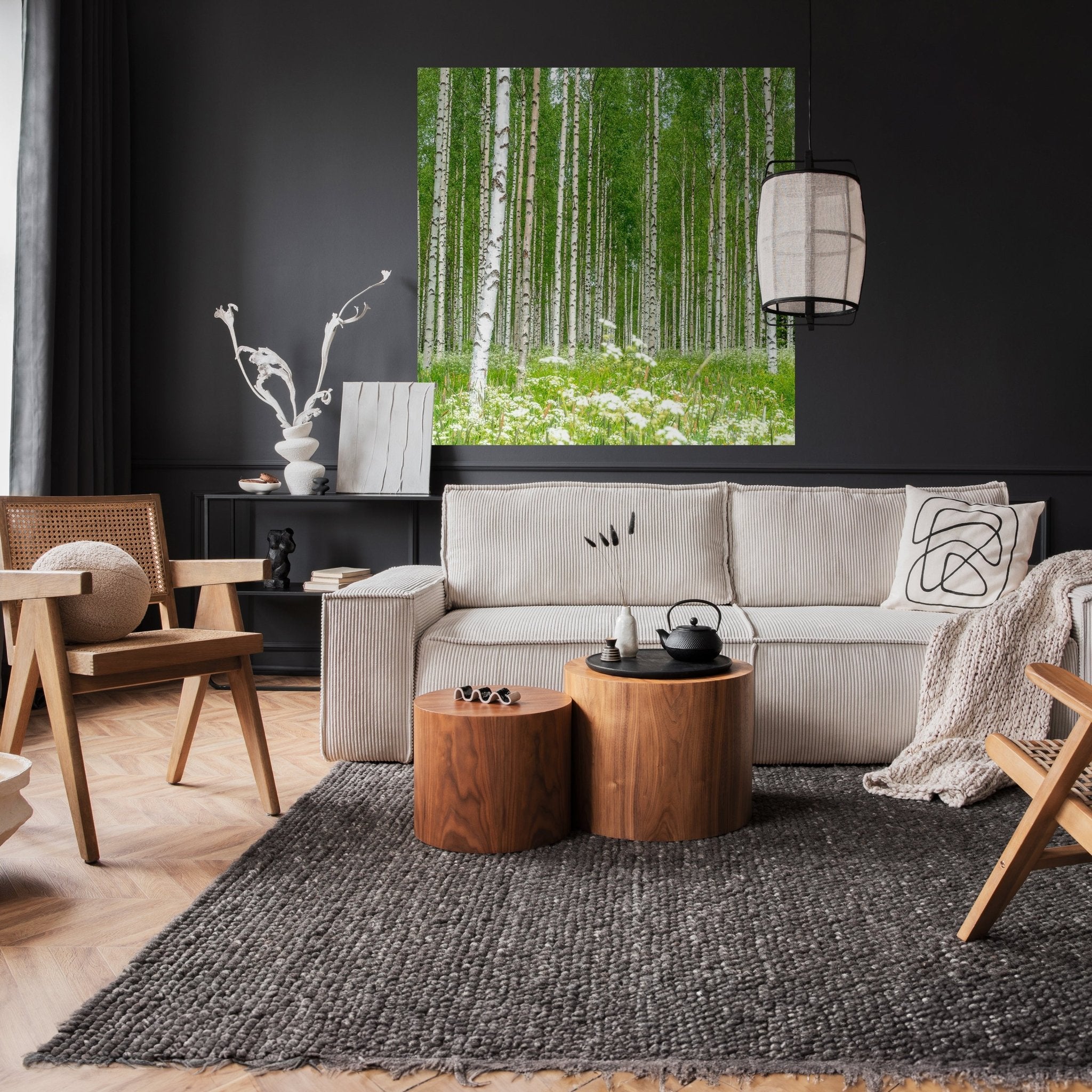 Quadratische Fototapete Birkenwald mit Blumenwiese M0024 - Bild 2 Quadratische Fototapete Birkenwald mit Blumenwiese M0024 - Bild 2