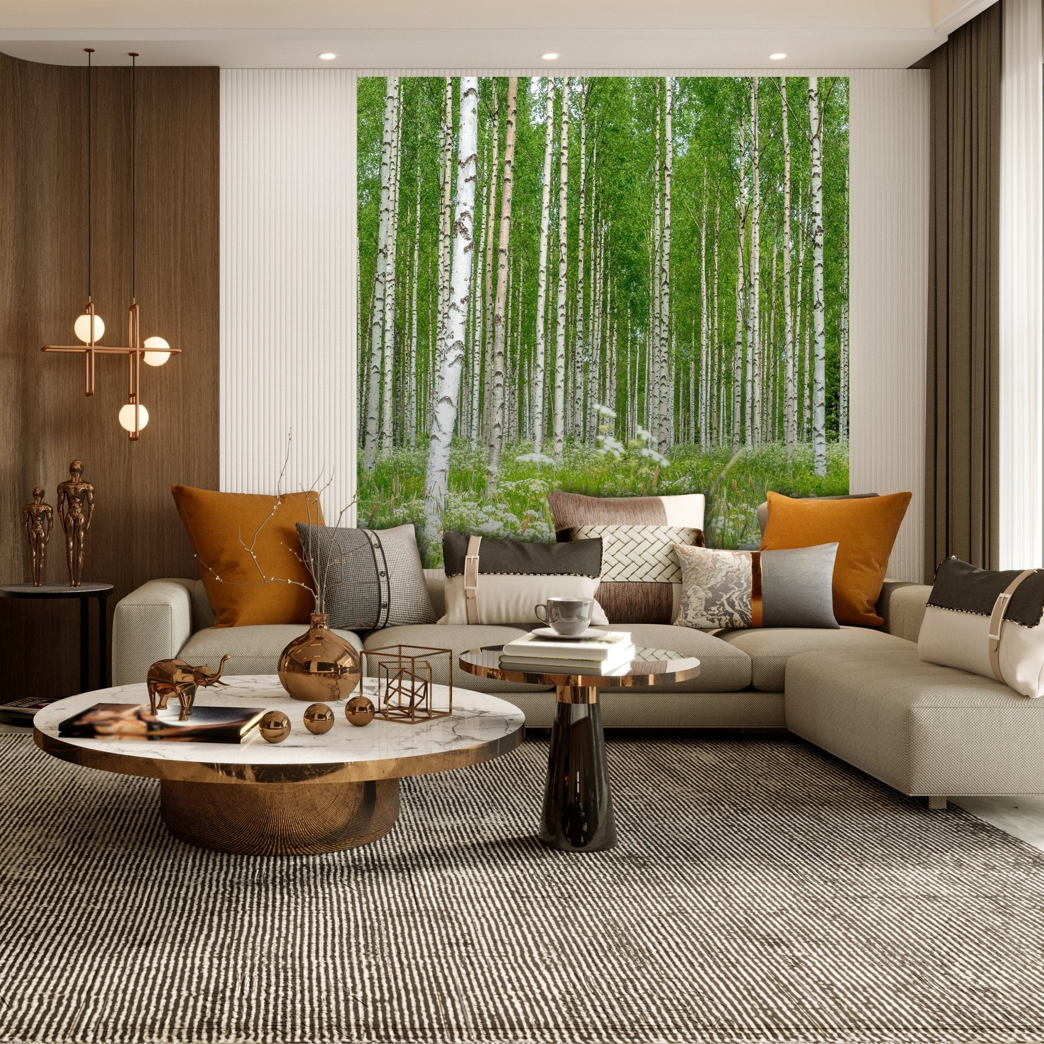 Quadratische Fototapete Birkenwald mit Blumenwiese M0024 - Bild 3 Quadratische Fototapete Birkenwald mit Blumenwiese M0024 - Bild 3