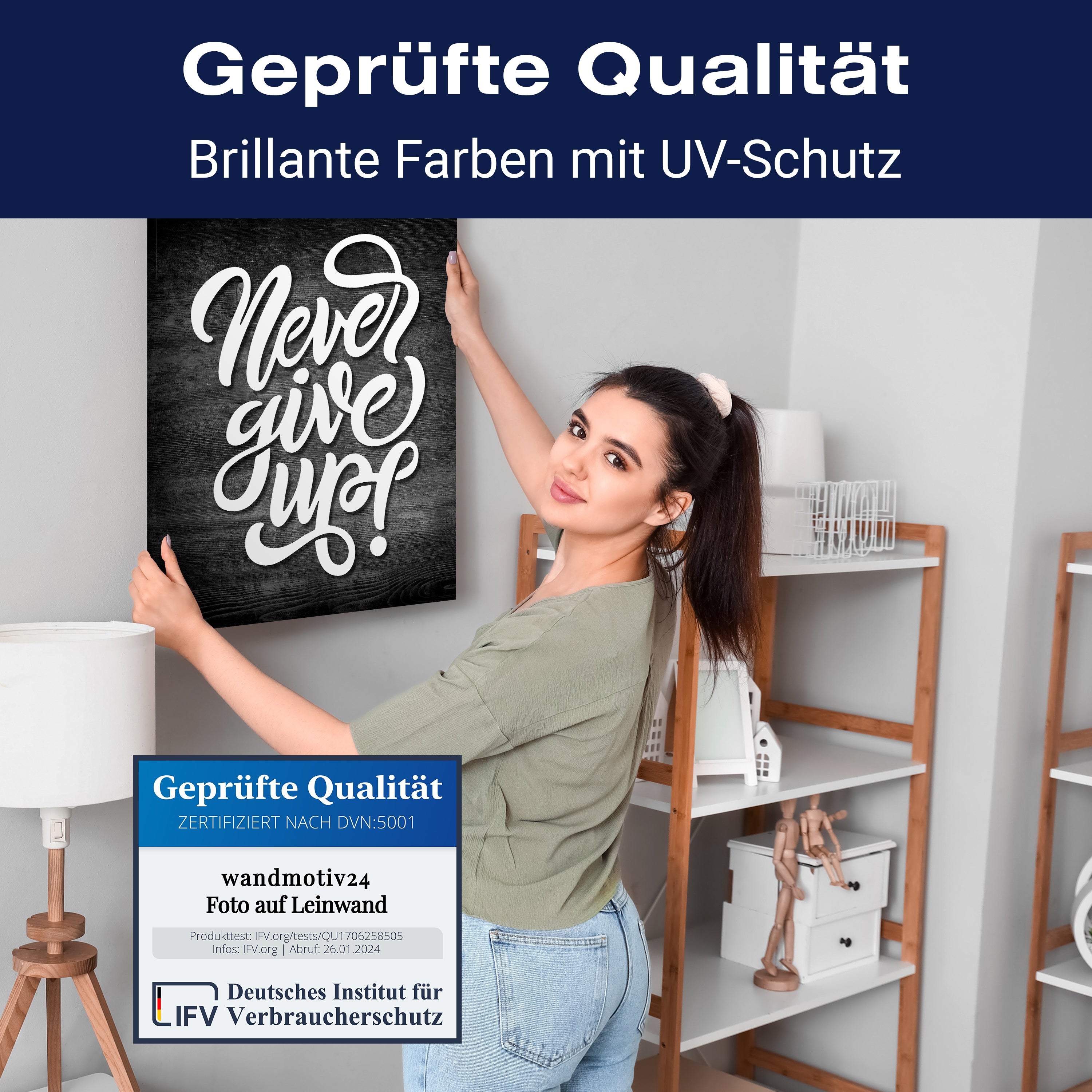 Leinwandbild Motivation, Hochformat, Give up Holz M0025 kaufen - Bild 4 Leinwandbild Motivation, Hochformat, Give up Holz M0025 kaufen - Bild 4